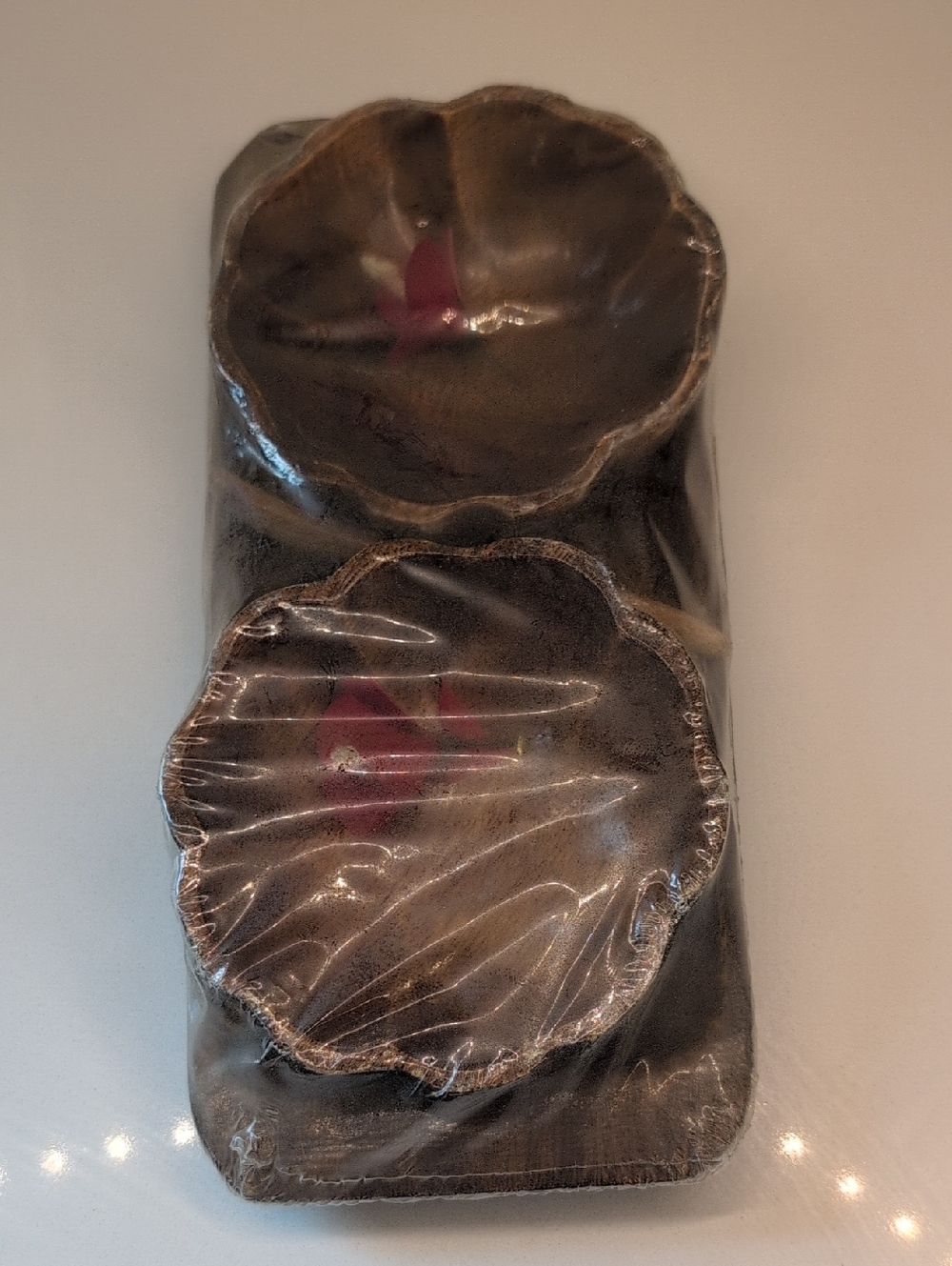 VTG MCM Monkey Pod Wood Condiment Set NOS New In Wrap
